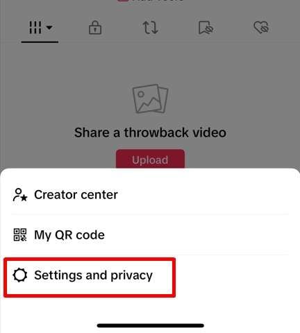 Select Setting and Privacy
