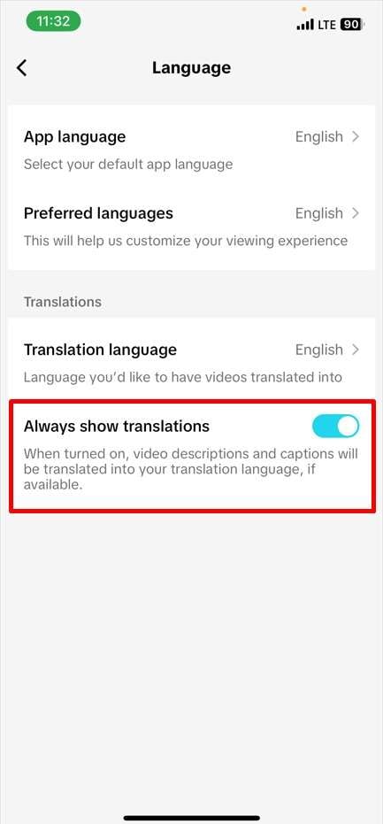 Always Show Translations