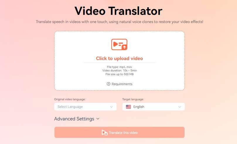 virbo video language translator