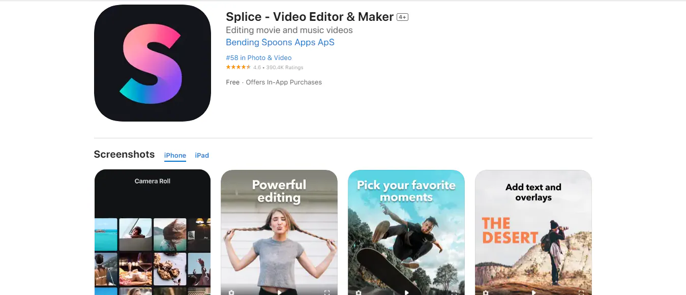 splice video montage app iphone