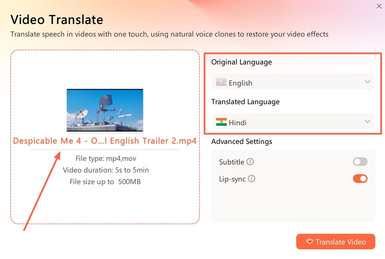 define languages for video translation