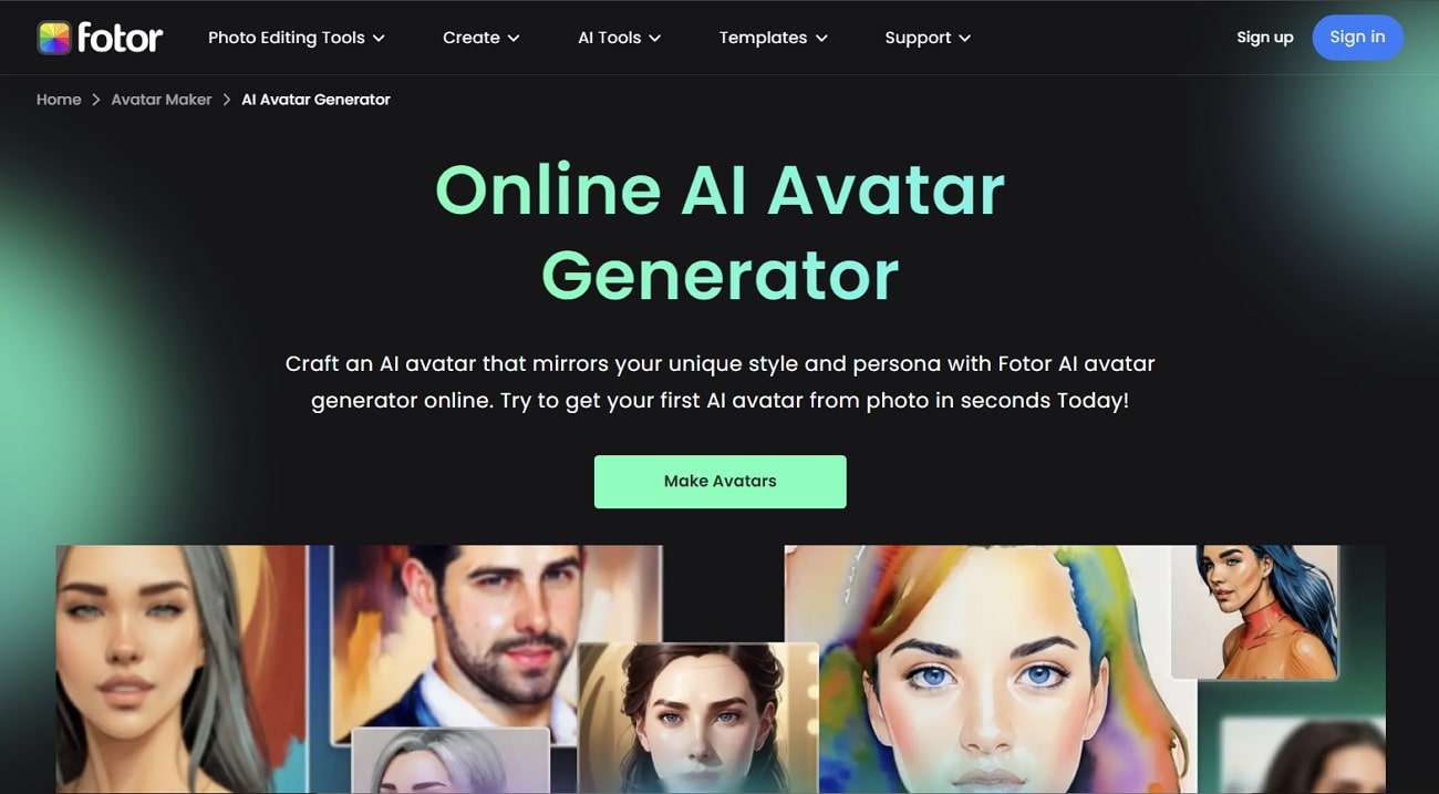 fotor ai avatar generator
