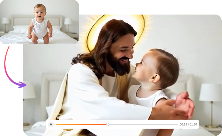 Create Jesus Hug Video from image