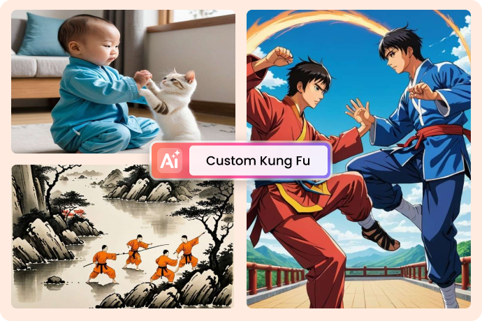 create custom Kung Fu AI animations