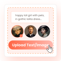 input text prompts or image to generate AI loli