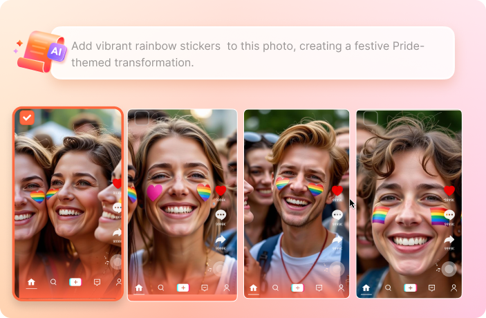 customize pride look with rainbow effects