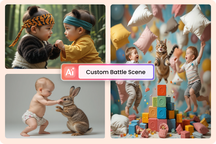 create custom baby fighting AI animations