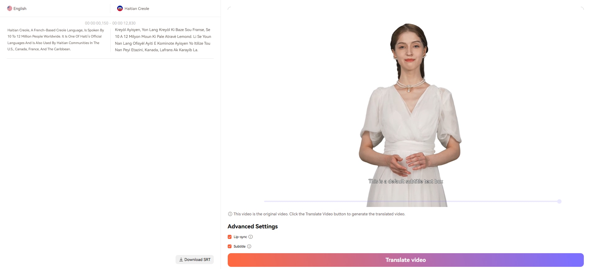 Transcribe and Download Haitian Creole Subtitle