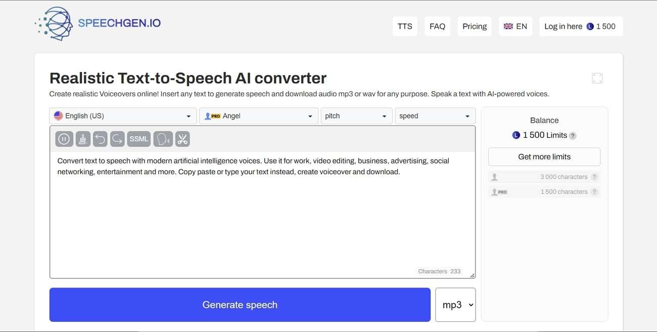 speechgen text to audio converter