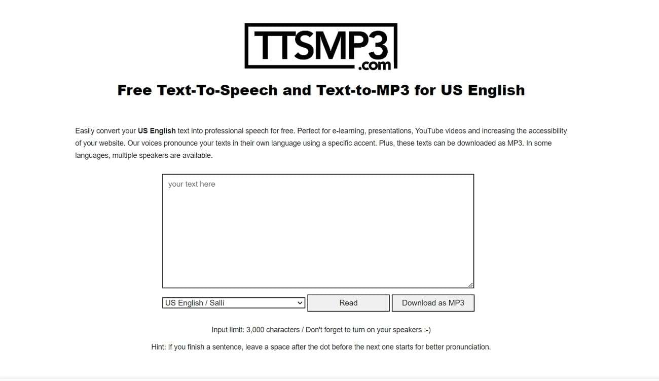 ttsmp3 text to audio converter