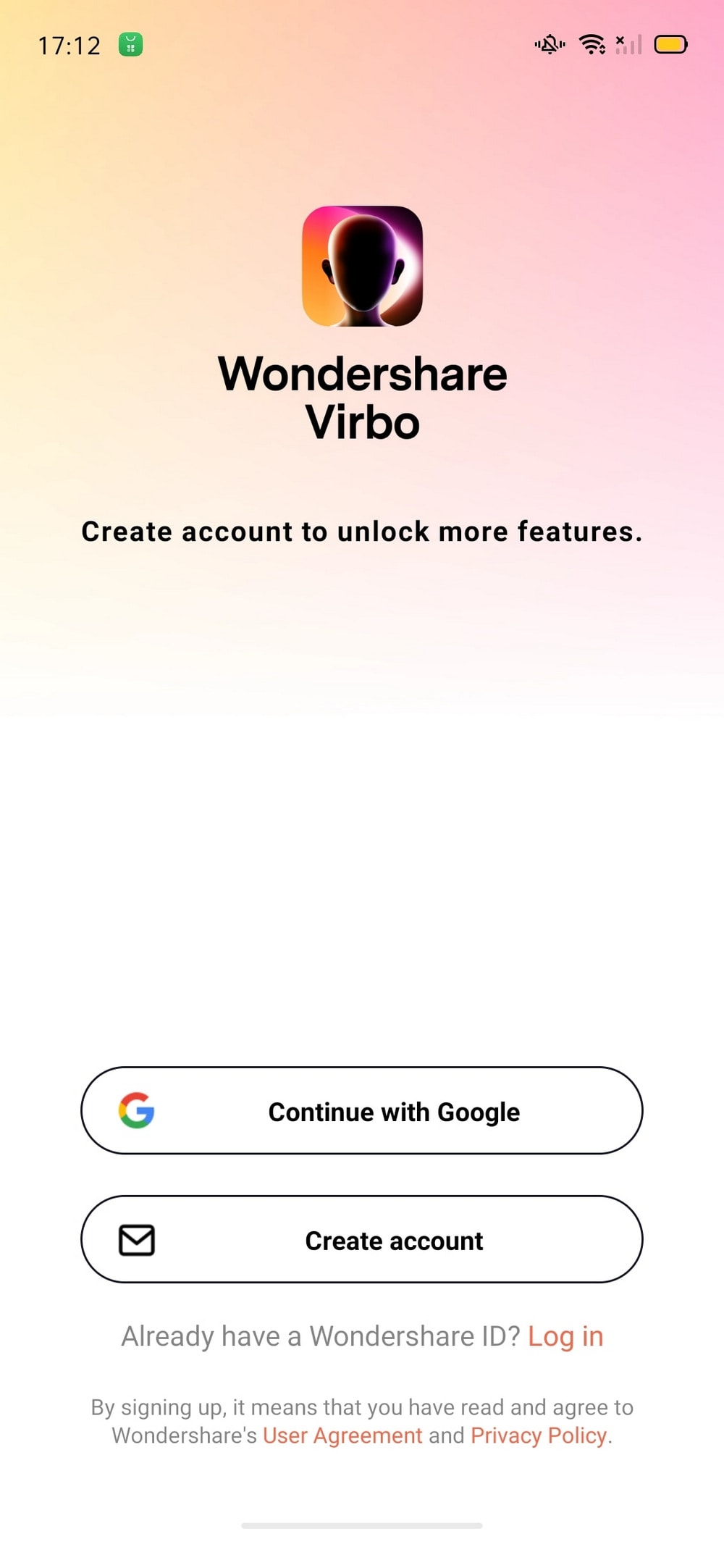 register virbo on android