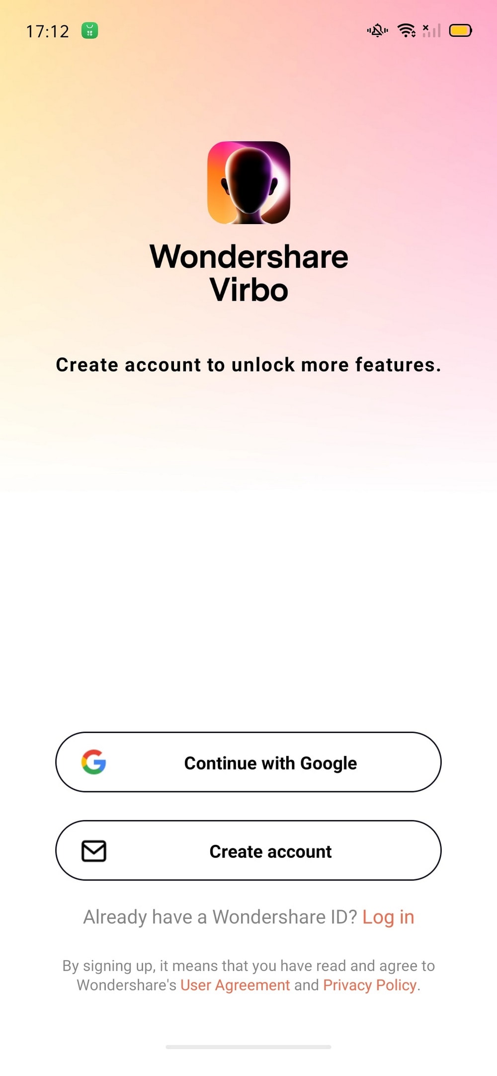 在 android 註冊 virbo