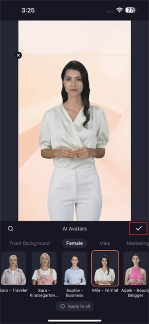 confirm avatar change