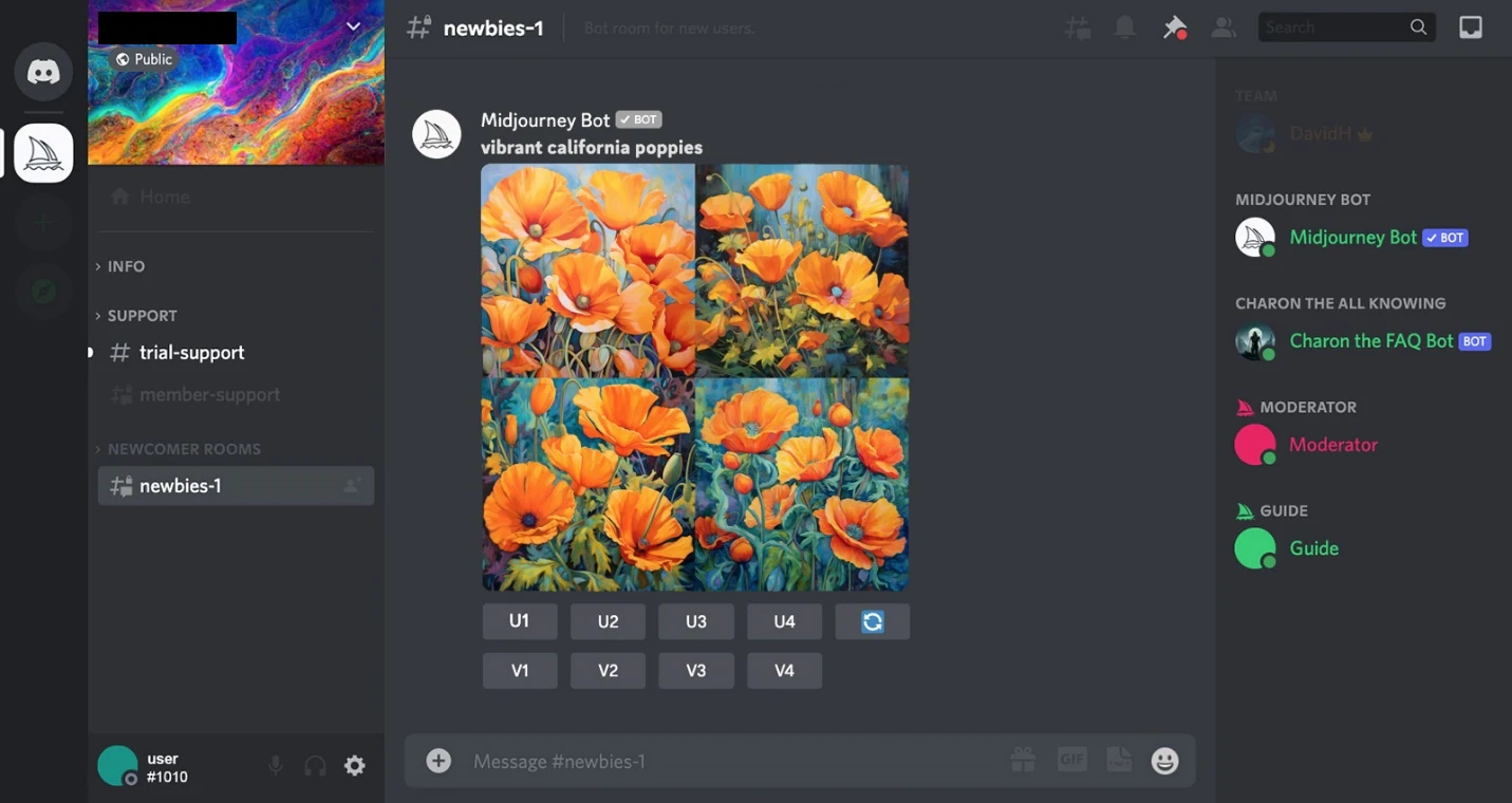 midjourney on discord