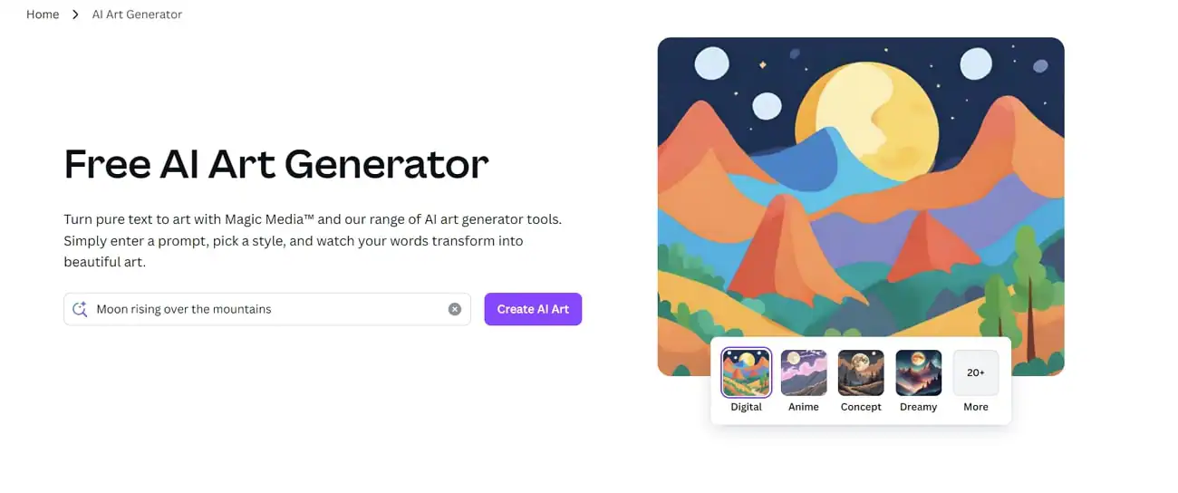 canva ai art generator online