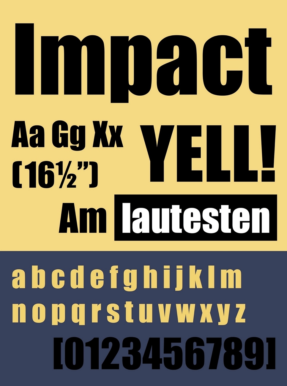 impact youtube thumbnail font