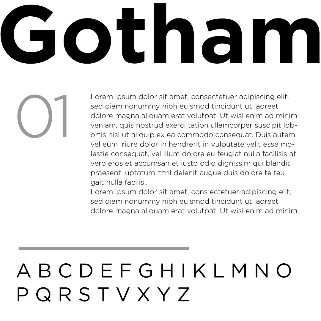 gotham font gaming projects