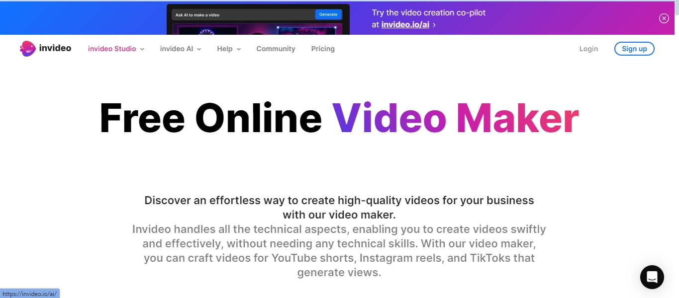 InVideo's Video Maker Hub