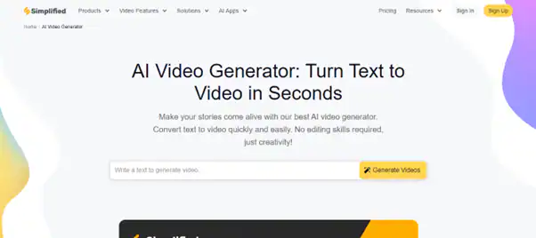 simplified ai video generator