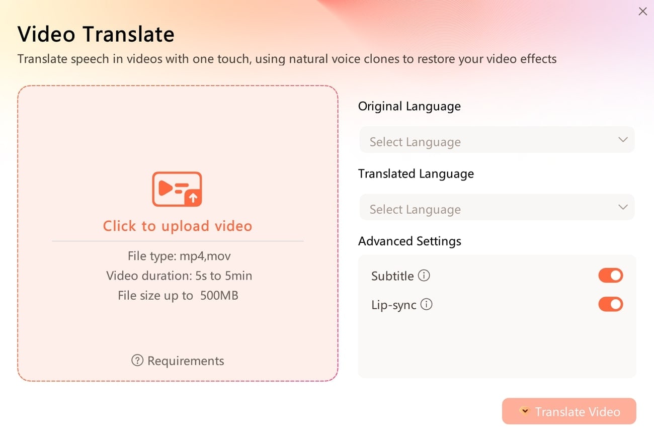 video translation in virbo