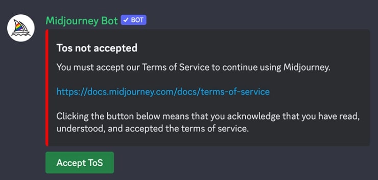 accept the terms of service