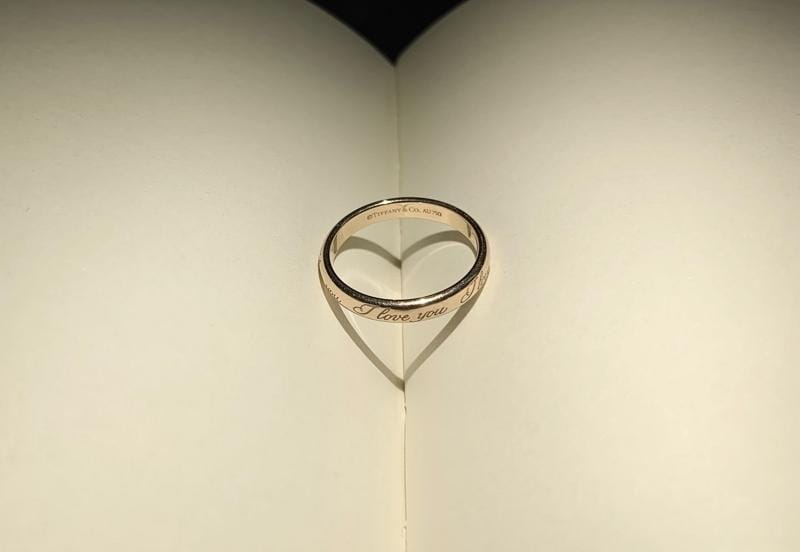 ring photography with a book background