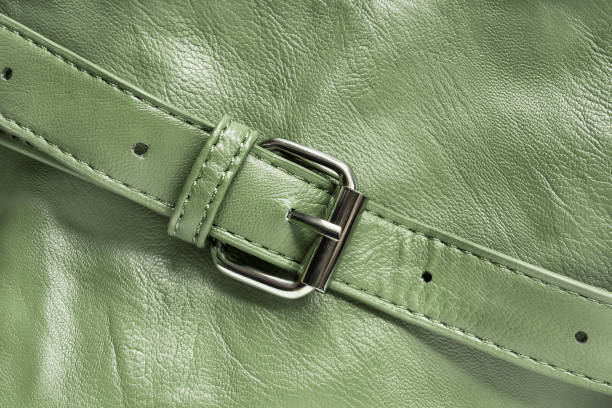 green leather bag closeup