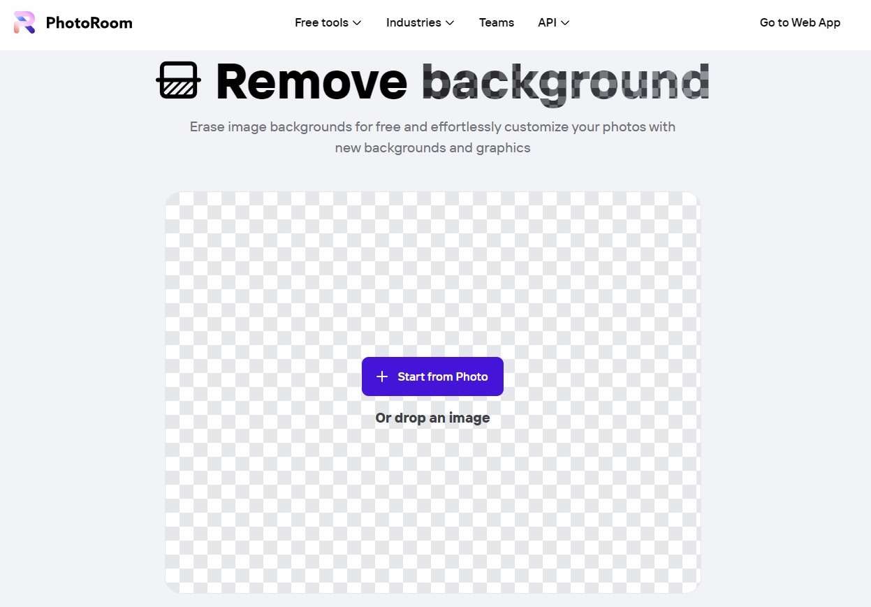 photoroom background removal ai application