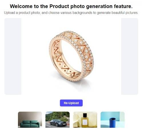 upload a product photo