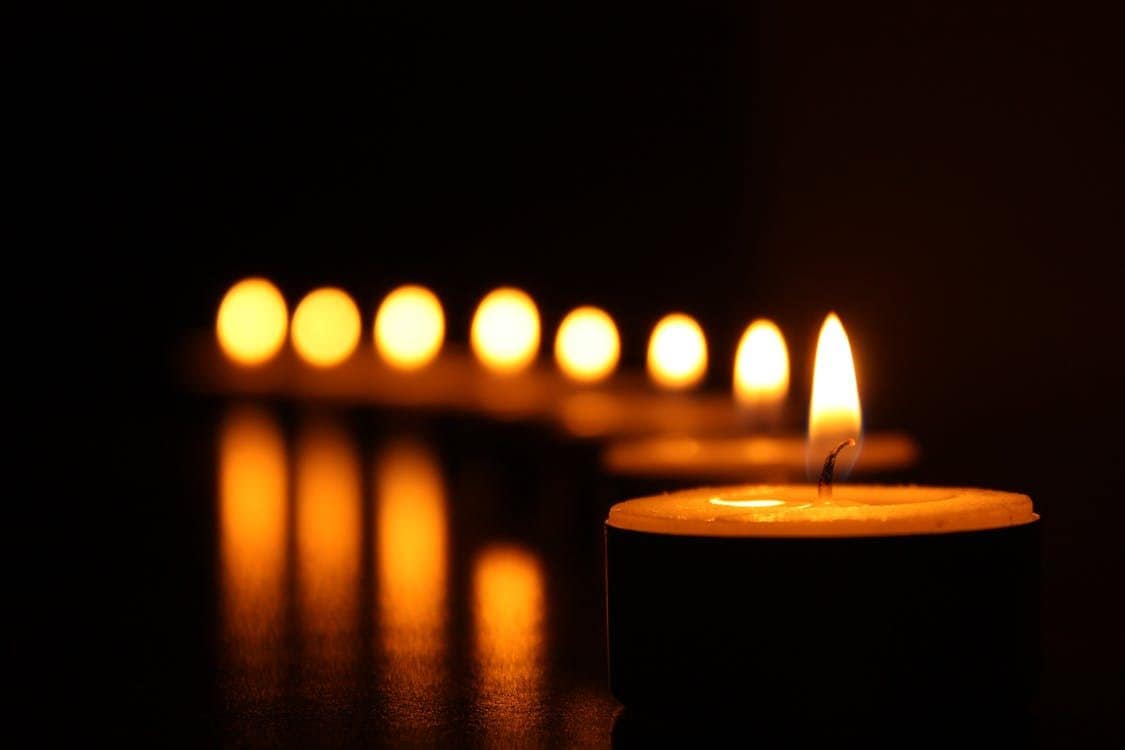 candles with a heavily blurred-out backdrop
