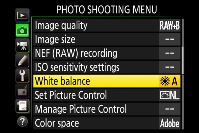 adjust the white balance
