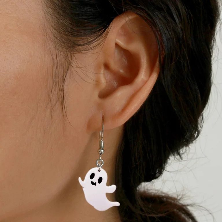 pair dangle earrings little ghost