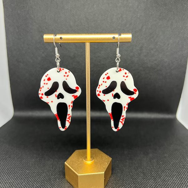 ghost face earrings