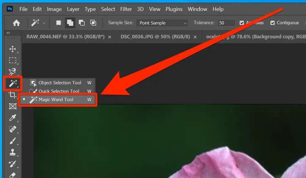 the magic wand for a photoshop background blur