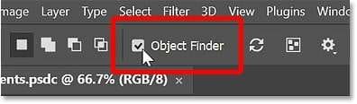 turning on the object finder feature