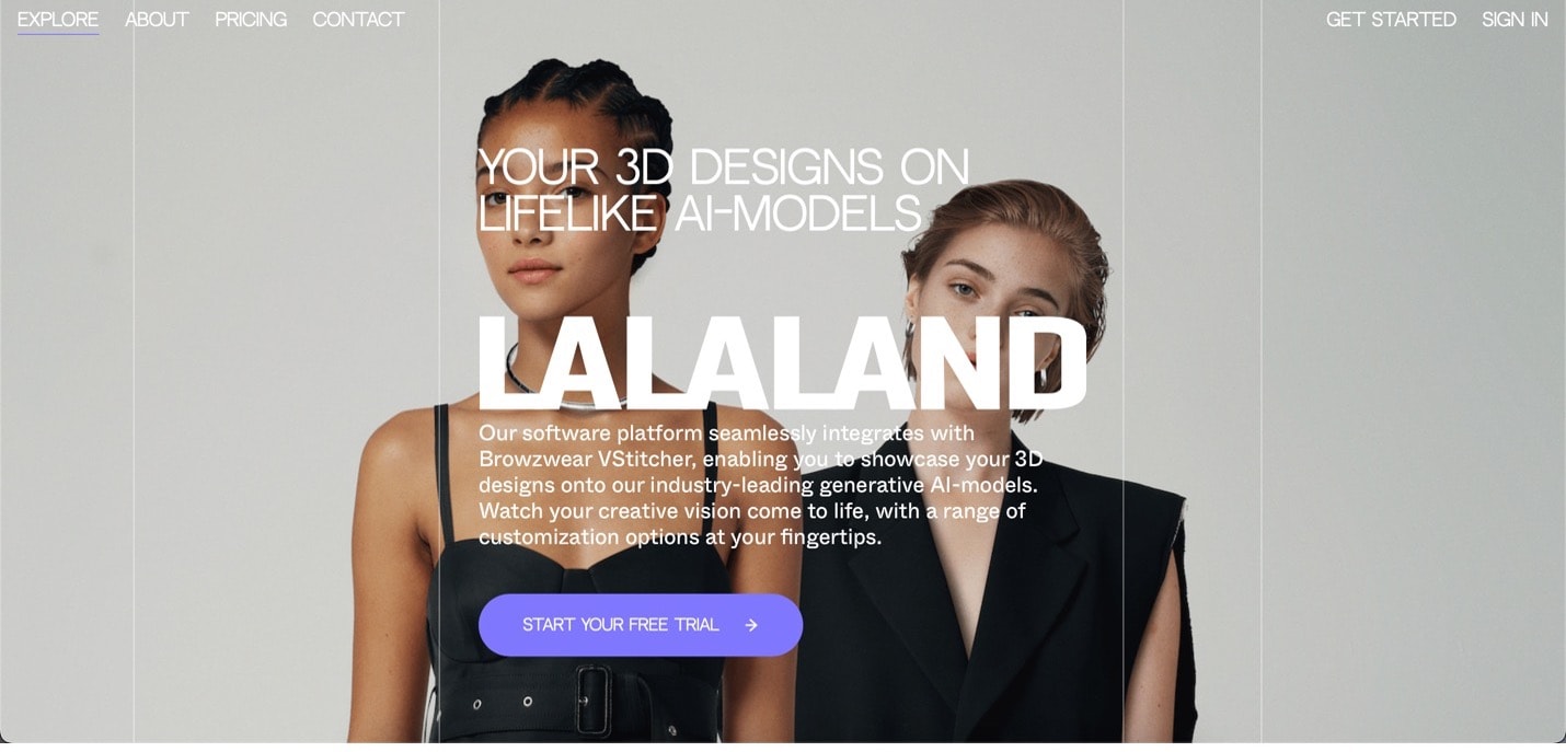 Lalaland.ai website home