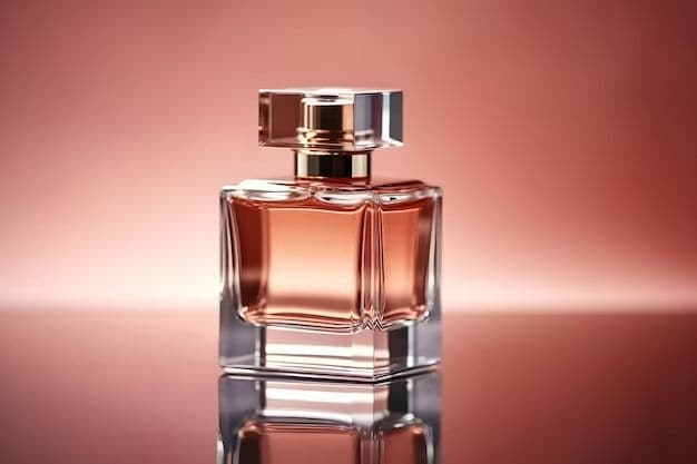 perfume on a reflective surface