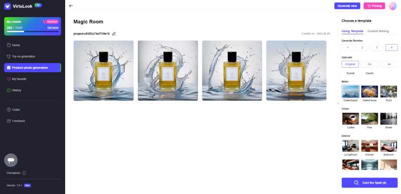 generate creative perfume photography with ai