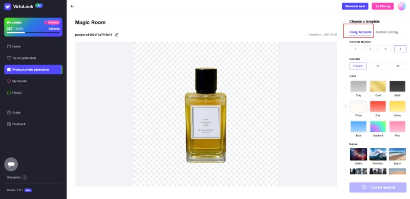 select perfume image workflow