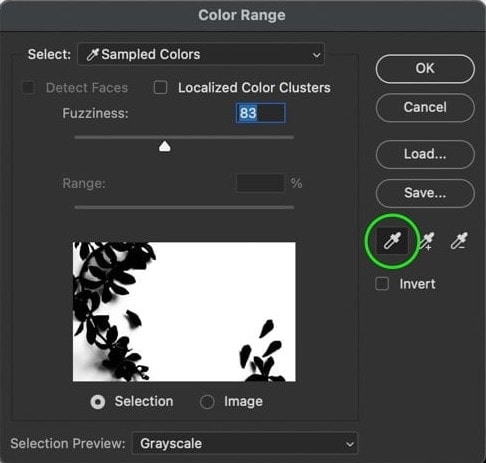 the fuzziness slider to remove a white background in photoshop