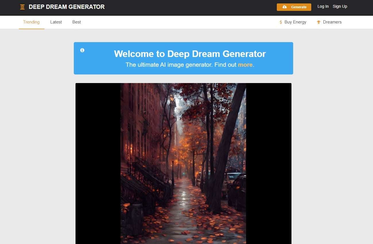 deep dream ai image generator