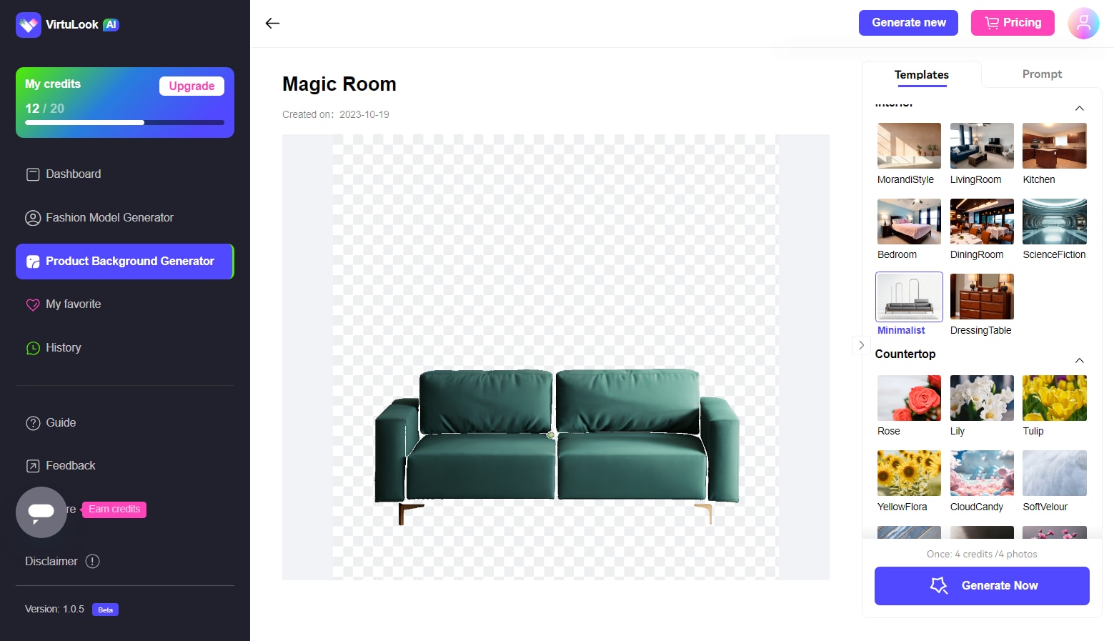 prompts for generating a product photo
