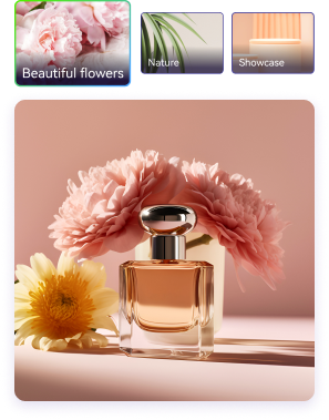 a perfume with a flower